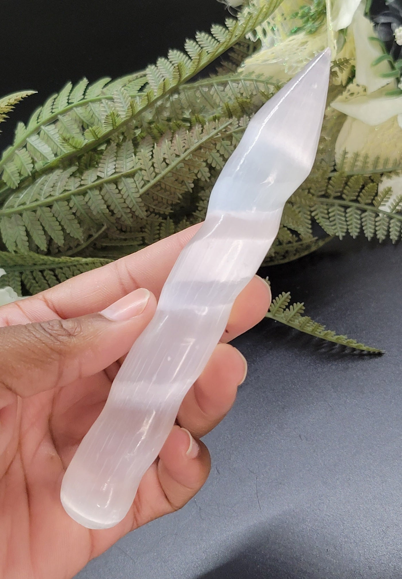 Selenite spiral wand