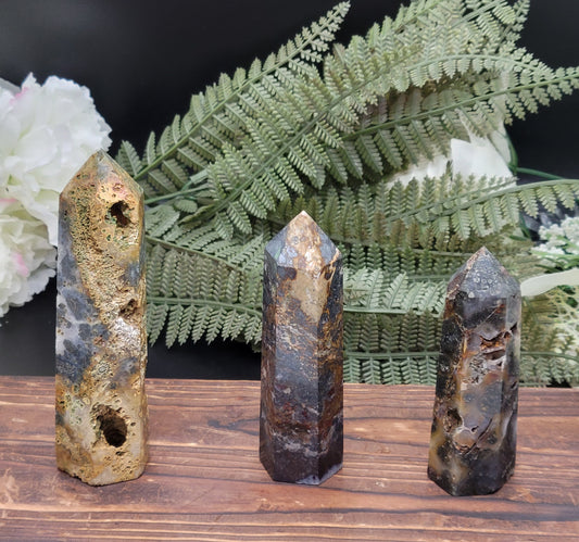 Agatized Pyrite Points