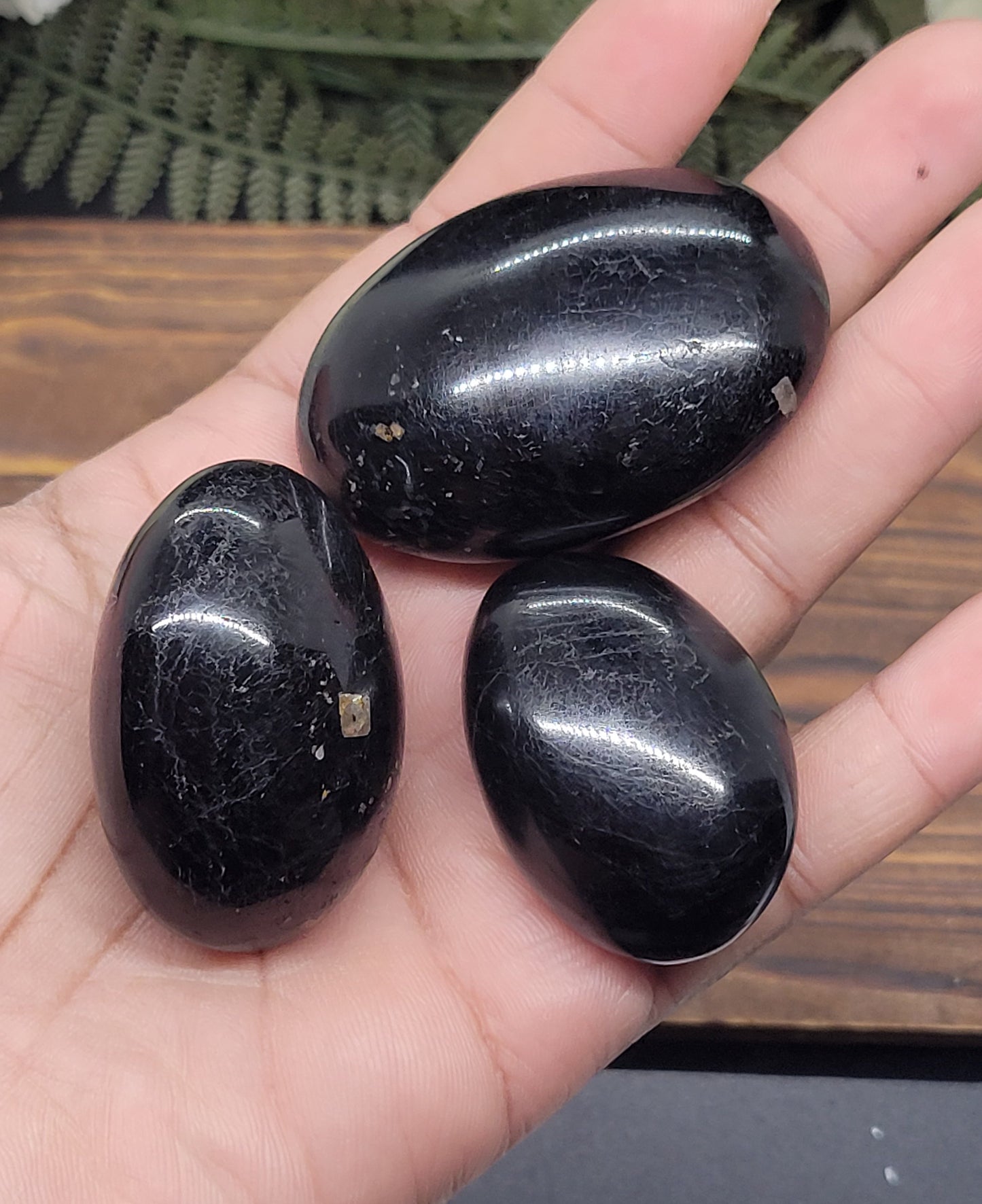 Black Tourmaline Palm Stones